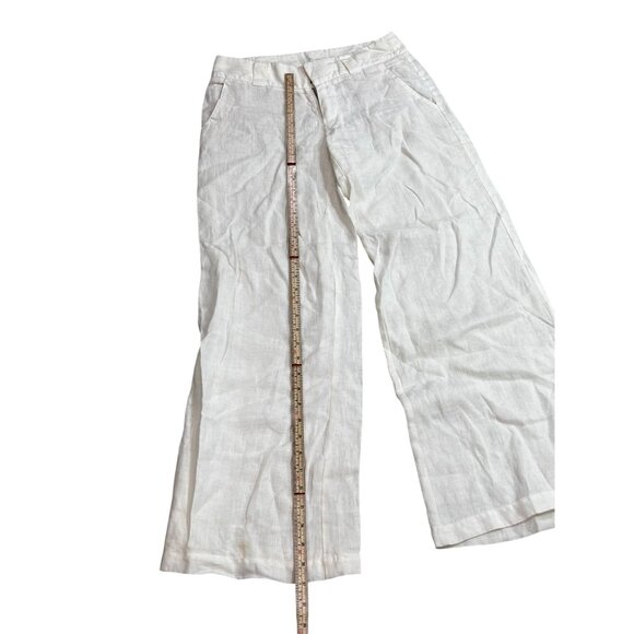 London Jean The Marisa Fit Womens White Linen Wide-Leg Pants Size 0 - Picture 7 of 12